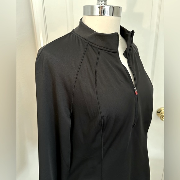 Spyder Black Quarter-Zip Long-Sleeve Shirt With Zip Pockets Size XL NWOT - Picture 7 of 9